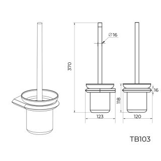 Ершик для унитаза Knotlor TB103C, хром